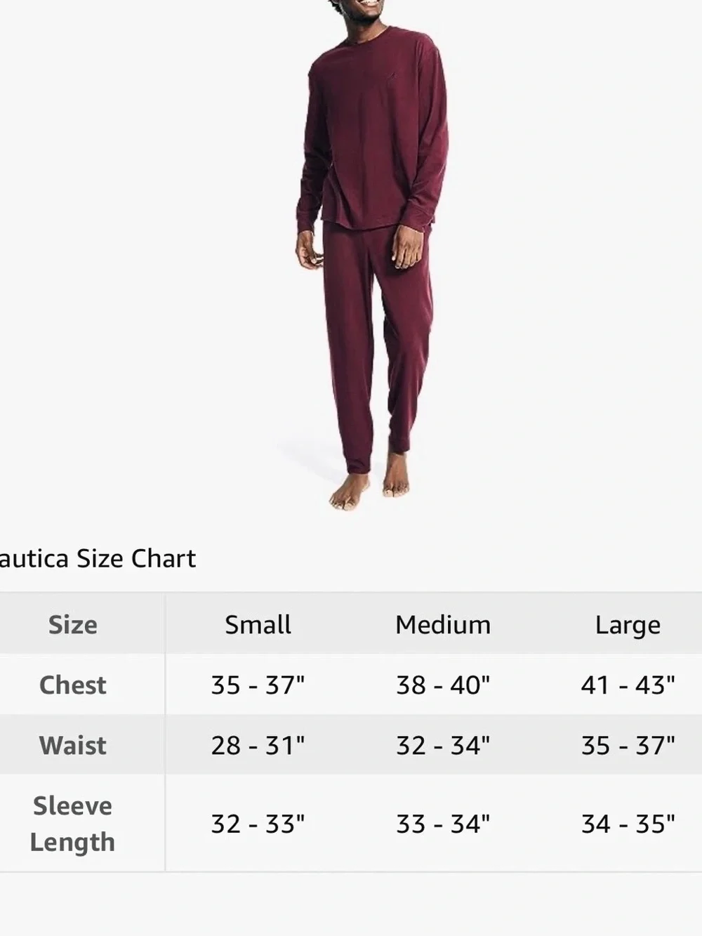 Nautica Men's Red & Navy Plaid Waffle Knit Sweater PJ Set Medium